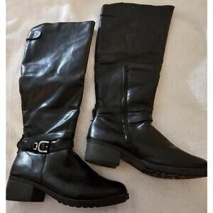 Women's Imelda Knee High Boots Faux Leather Black Size 8.5M